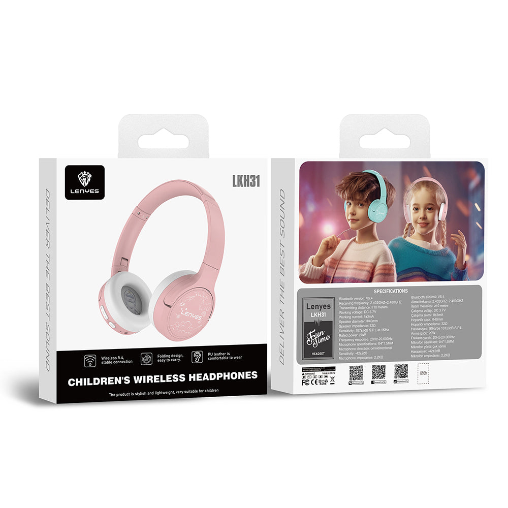 Lenyes LKH31 Ayarlanabilir Çocuklara Özel Kulak Üstü Kablolu ve Bluetooth Kulaklık v5.4 Lenyes LKH31 Ayarlanabilir Çocuklara Özel Kulak Üstü Kablolu ve Bluetooth Kulaklık v5.4